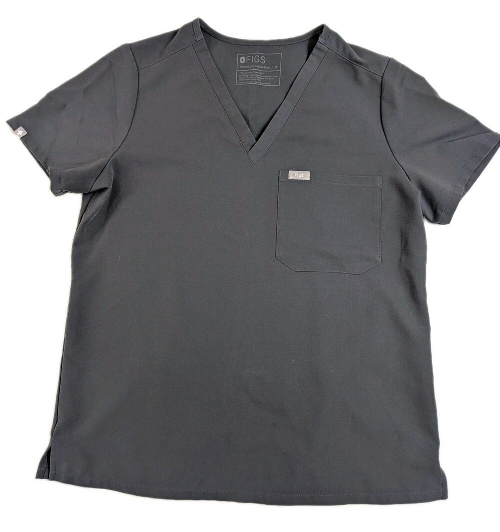 Figs Women's Catarina Technical Collection Scrub Top Gray Size Medium